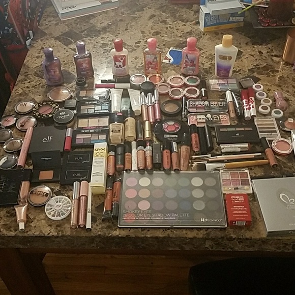 Various makeup, skin care and nail care products